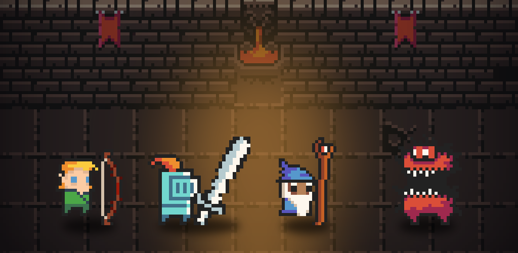 The Ranger, Knight and Mage facing a demon in a dungeon
